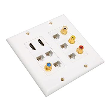 Imagem de aqxreight Placa de Parede Ethernet Com Interface Multimídia HD e Conectores Cat6 para Home Theater, Escritório e Uso Comercial