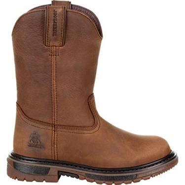 Imagem de Bota infantil Rocky original Ride FLX à prova d'água Western, Dark Brown, 9.5 Little Kid