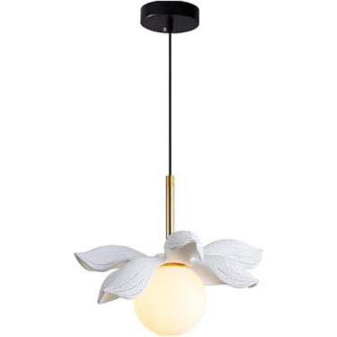 Imagem de Luminária pendente de vidro de resina, lustre simples de flores, luminária suspensa de teto para restaurante, bar, decoração moderna