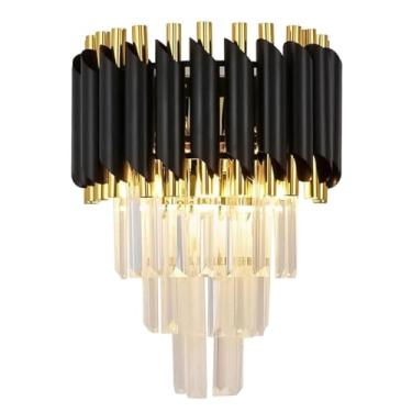 Imagem de Luminária de parede moderna K9 de cristal transparente, arandela de cristal preto, luminária de parede de cabeceira, para sala de estar, quarto, espelho, sala de jantar, corredor, hall de en