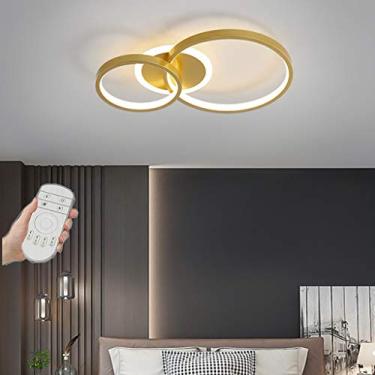 Imagem de Luminária de teto LED moderna, anel redondo, luminária de teto regulável com controle remoto, abajur de acrílico, design, lustres, sala de jantar, sala de estar, escritório, cozinha, quarto,