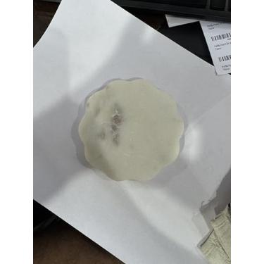 Imagem de Perilla Home Porta-copos de mármore recortado redondo conjunto de 6 comprimentos: 10 cm Largura: 10 cm Espessura: 12 mm branco