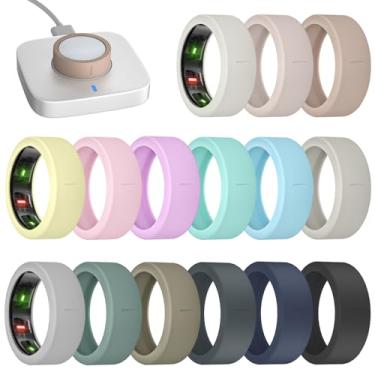 Imagem de BandRain Pacote com 15 capas de anel ultrafinas compatíveis com Oura Ring Gen 4/3, acessórios protetores de silicone antiarranhões para mulheres e homens (pacote com 15, P para 6/7/8/9/10)