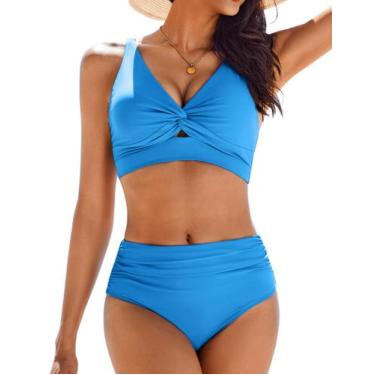 Imagem de Conjunto de biquíni AI'MAGE, macacão de cintura alta franzido para mul