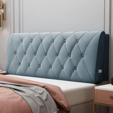Imagem de Cabeceira de veludo estofada retangular almofada de cabeceira tatami dia cama encosto completo apoio lombar almofada de cunha removível capa de cabeceira removível