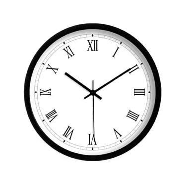 Imagem de WYUYIWH Relógio de parede simples com algarismos romanos europeus relógio digital sala de estar quarto relógio de quartzo silencioso relógio de parede decorativo relógio de decoração (cor: latão