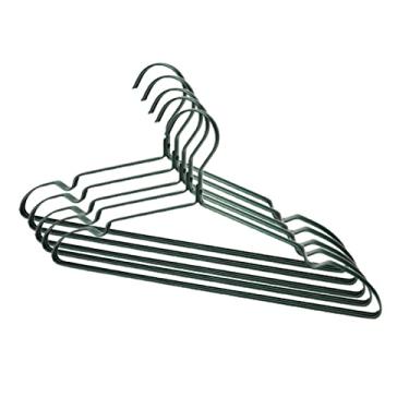 Imagem de Cabide para casaco, 5 peças, antiderrapante, durável, antideformação, liga de alumínio, sem rastro, armário, roupas, cabide de toalha (rosa rosa) (verde rosa)