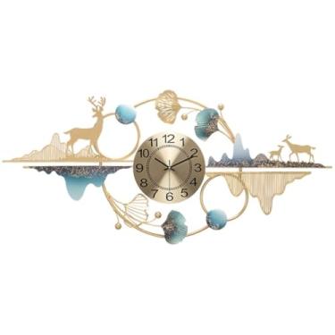 Imagem de WYUYIWH Relógio de parede para quarto, relógio de parede de metal, silencioso, sem tique-taque, quartzo, operado por bateria, decorativo, fácil de ler, para escritório em casa, escola, relógios de