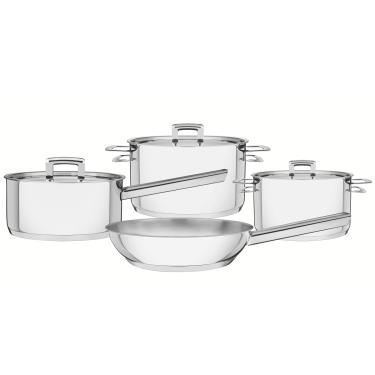 Imagem de Jogo de Panelas Aço Inox Fundo Triplo Indução Brava 4 Peças - Tramontina 65400/020