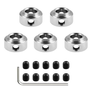 Imagem de FOCMKEAS 5 Pcs Planed Landing Gear Stopper Set Wheel Collar 4.1 × 8mm/0.16" × 0.31" Plane Wheel Collar Block with Wench for RC Airplane Model Aircraft，Rc Airplane Parts