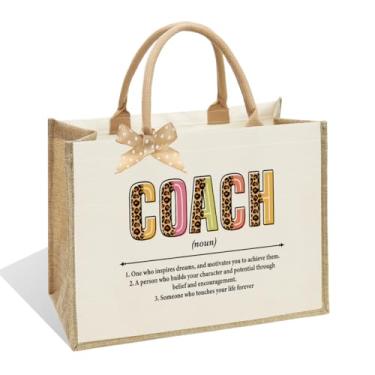 Imagem de NBIAN Bolsa de lona Coach – Presente de Natal para mulheres, presente de aniversário de Natal, bolsa personalizada espaçosa, ação de graças