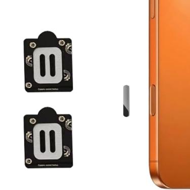 Imagem de Yefainyu Protetor de botão de captura de controle de câmera compatível com 17 Pro Max/17 Pro/16 Pro/16 Pro Max, proteção forte de alta definição - preto