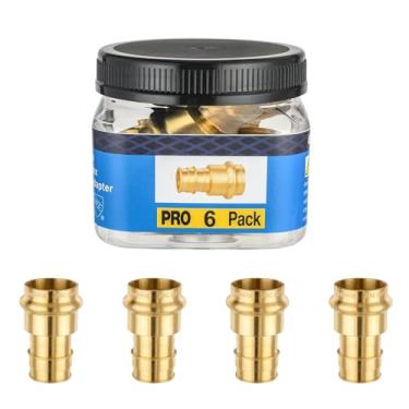 Imagem de 6 PACOTES GUOFIS 2.5 cm Press x 3/10.2 cm Adaptador de Expansão PEX-A, Acoplamento de Latão para Conexão de Ferramenta de Pressão a Sistemas de Encanamento PEX-A