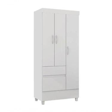 Imagem de Guarda Roupa Solteiro 03 Portas Wind Branco Rosa - DEMÓBILE
