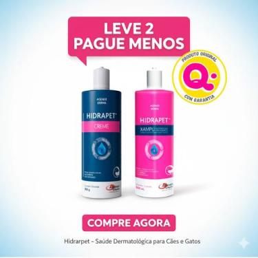 Imagem de Hidrapet Creme 500ml + Hidrapet Shampoo para Cães e Gatos - Agner Uniã