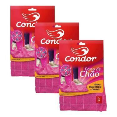 Imagem de Kit 3 Panos De Chão Em Microfibra Limpeza Geral Condor 50X70