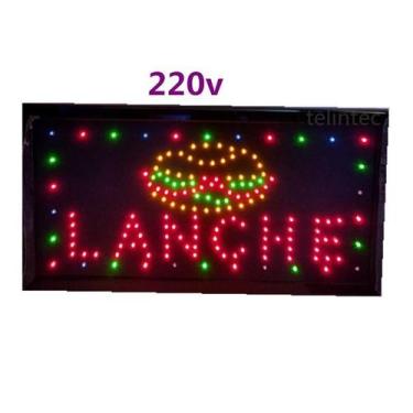 Imagem de Painel led letreiro placa Luminoso escrito LANCHE  - Telintec, 220v