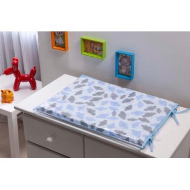 Imagem de Trocador para Bebe Menino Azul e Cinza Chuva de Benção Nuvens - varied