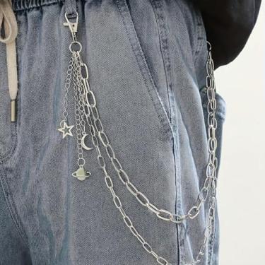 Imagem de Corrente de cintura multicamadas com estampa de estrela para decoração de calças masculinas, Medium, Metal não precioso, Sem Pedra Preciosa