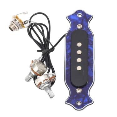 Imagem de RiToEasysports Captador de Guitarra Acústica Sem Fio Bobina de Cobre Tamanho Compacto Substituição de 4 Cordas para Performance e Gravação Caixa de Som ABS 1 X Captador para Guitarristas (Cor Azul