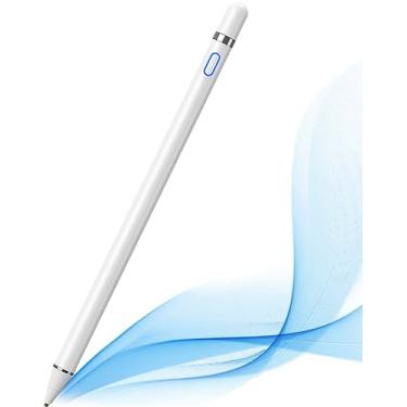 Imagem de DOGAIN Caneta Stylus ativa para Android, iOS, iPad/iPad 2/novo iPad 3/iPad4/iPad Pro/iPad Mini/iPad Mini 2/3/4 e a maioria dos tablets, caneta Stylus digital recarregável de ponta fina de 1,5 mm (branca)