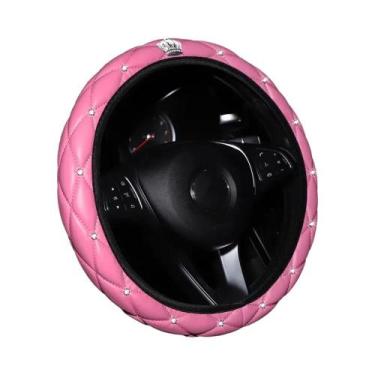 Imagem de Capa De Volante Com Estampa De Pele De Ovelha Artificial Cravejada De 