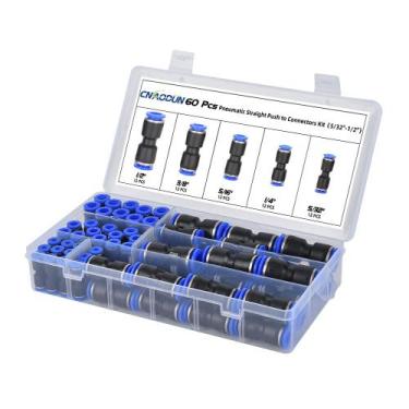 Imagem de Kit de conexões Push-to-Connect CNAODUN Air Hose 60 unidades 5/32-1/2 
