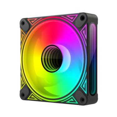 Imagem de Cooler Fan Reverso Dm1 Led Infinito, Pwm 4 Pinos, ARGB 5v 3 Pinos, 120mm, Preto, Coolmoon CM-DM1-B-R