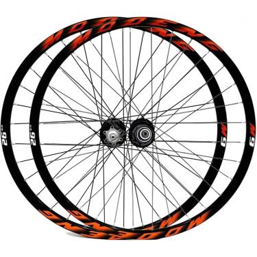 Imagem de Conjunto De Rodas Para Mountain Bike 26 27,5 29 Ih Conjunto De Rodas Para Mountain Bike Com Liberação Rápida Freio A Disco Aro 32h Rodas Dianteiras Traseiras Para Cassete De Vel, Orange, 26inch