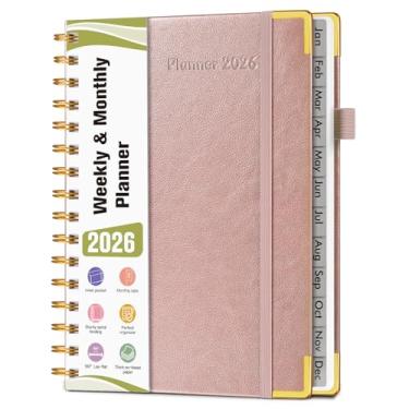 Imagem de Agenda A5 em espiral 2026, janeiro de 2026 a dezembro de 2026, agenda diária de 12 meses, 14,6 x 21,3 cm, agenda semanal e mensal, livro de calendário de capa dura, agenda para trabalho, escola, casa