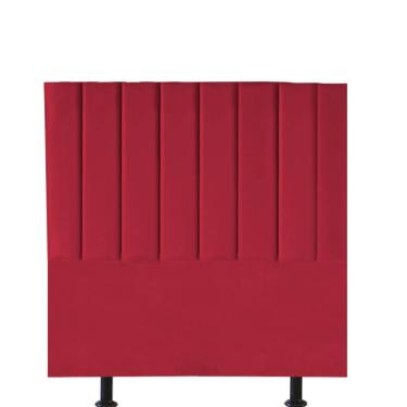 Imagem de Cabeceira Estofada Carla 90cm Solteiro Para Cama Colchão Box Quarto Corino Vermelho - Aurora Line