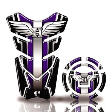 Imagem de Kit Protetor Tanque Adesivo Moto Honda Acima 2018 Asas Azul Azul