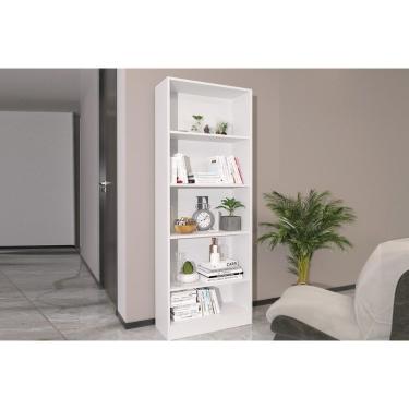 Imagem de Estante Livreiro De Escritório Me4141 C- 4 Prateleiras Branco - Tecno Mobili