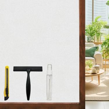 Imagem de Pickhonk Película de privacidade para janela, banheiro, vidro fosco, decoração de janela, bloqueio UV, reutilizável, isolamento térmico, adsorção de eletricidade estática, luz suave, sala de estar