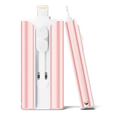 Imagem de Pen drive de 256 GB certificado MFi para iPhone Thumb Drive, 3 em 1 USB tipo C, pen drive para fotos, armazenamento externo de alta velocidade para iPhone/iPad/Android/PC (rosa rosa)