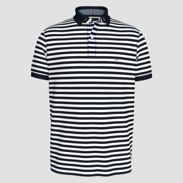 Imagem de Camisa Polo Tommy Hilfiger 1985 Regular Fit Listrada Azul-Masculino