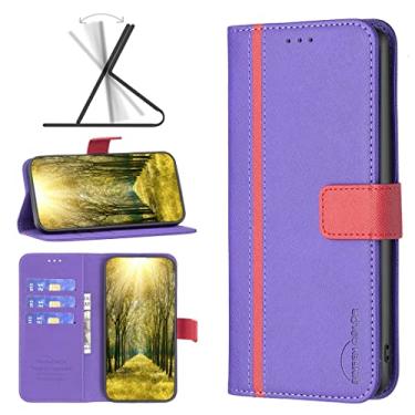 Imagem de For Motorola Moto G22 BF13 Color Matching Cross Texture Leather Phone Case