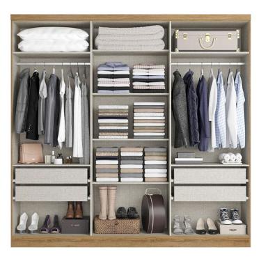 Imagem de Guarda Roupa Casal Passione Ultra 6 Portas Capuccino Off White E Cabeceira Formosa Capuccino - Thb