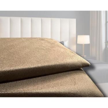 Imagem de Cabeceira Estofada Modular Alta para Cama Box King/Queen/Casal – Kit de Módulos 120x20cm, Vários Tamanhos e Cores(Marrom-escuro,King - 10 Placas)