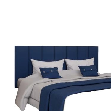 Imagem de Kit 10 Cabeceiras Móduladas Estofadas para Cama Box Casal, Queen e King - 45x20 cm - Versatilidade e Conforto para Seu Quarto(AZUL,SOLTEIRO-5 PEÇAS)