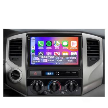 Imagem de Rádio estéreo automotivo 4 núcleos 4G + 128G Android 15 para Toyota Tacoma 2005-2015 sem JBL, Rimoody Wireless Carplay Andorid, link de espelho automático, GPS WiFi, Bluetooth 5.0 22 cm, tela INCELL