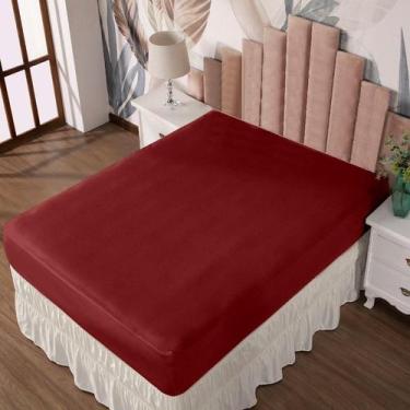 Imagem de Lençol Casal Com Elástico Prático Malha Lisa 1 Peça - Ametista Decoraç