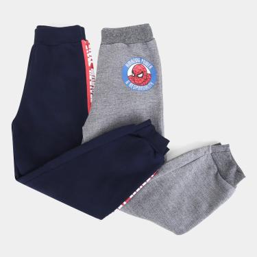 Imagem de Kit Calça Moletom Infantil Marvel Spider Man - 2 Peças-Masculino