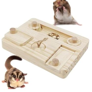 Imagem de Brinquedos de forrageamento de coelho | alimentador interativo de hamster de madeira | Brinquedos para mastigar animais pequenos, acessórios educativos para animais de estimação para gaiola