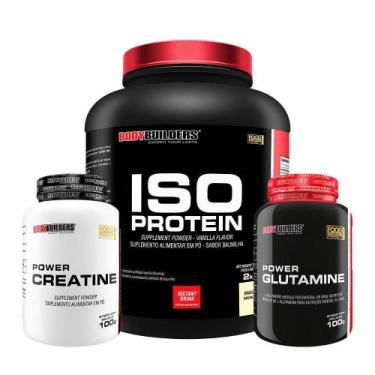 Imagem de Kit Iso Protein 2Kg+ Power Creatina 100G+ Power Glutamina - Bodybuilde