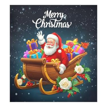 Imagem de SEHANY Capa magnética para lava-louças de Papai Noel, adesivos magnéticos para decoração de Natal antiarranhões para painel de geladeira e lava-louças, decoração de Natal de cozinha doméstica 58 x 66