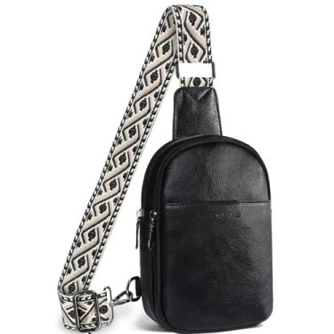 Imagem de Bolsa tiracolo antifurto para mulheres na moda, pequena bolsa transversal de couro vegano, pochete para viagens, Preto, S
