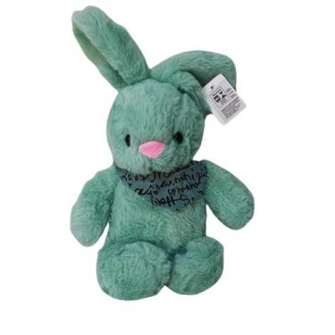 Imagem de Coelho Pelúcia Verde Enfeite Brinquedo Páscoa Macio Decoração - sm dec
