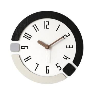 Imagem de Relógio de parede Relógio de parede simples e moderno para uso doméstico, silencioso, alimentado por bateria, fácil combinar para decoração de casa(12 inches)