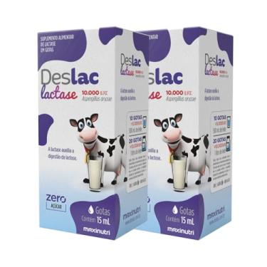 Imagem de Maxinutri, Kit 02 Deslac Enzima Lactase Gotas 15ml Lactose Maxinutri